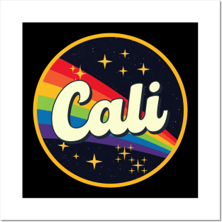 Cali // Rainbow In Space Vintage Style Posters and Art